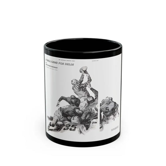 A Ball Game for Delia, The Saturday Evening Post, November 11, 1939 - Black Coffee Mug-11oz-Go Mug Yourself