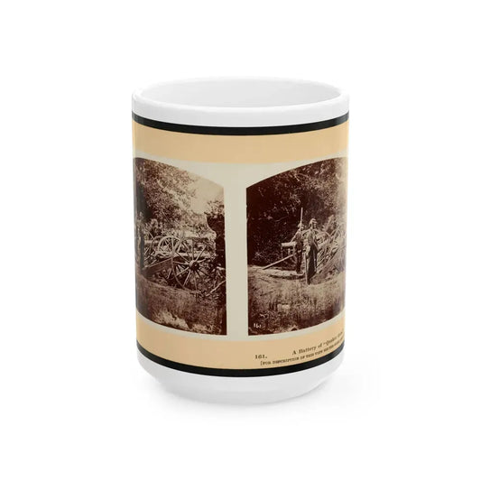 A Battery Of  Quaker Guns  001 (U.S. Civil War) White Coffee Mug 15oz - Go Mug Yourself