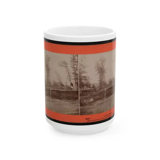 A Block House 001 (U.S. Civil War) White Coffee Mug 15oz - Go Mug Yourself