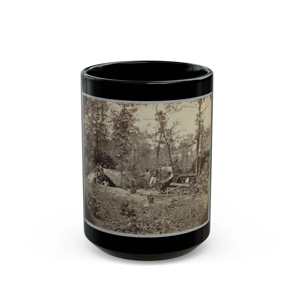 A Bombproof Shelter For The Soldiers During The Seige Of Petersburg, August 10, 1864 (U.S. Civil War) Black Coffee Mug-15oz-Go Mug Yourself