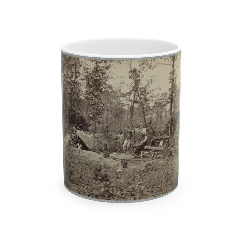 A Bombproof Shelter For The Soldiers During The Seige Of Petersburg, August 10, 1864 (U.S. Civil War) White Coffee Mug-11oz-Go Mug Yourself