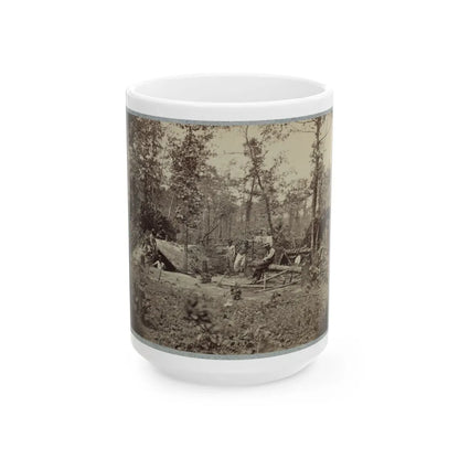 A Bombproof Shelter For The Soldiers During The Seige Of Petersburg, August 10, 1864 (U.S. Civil War) White Coffee Mug-15oz-Go Mug Yourself