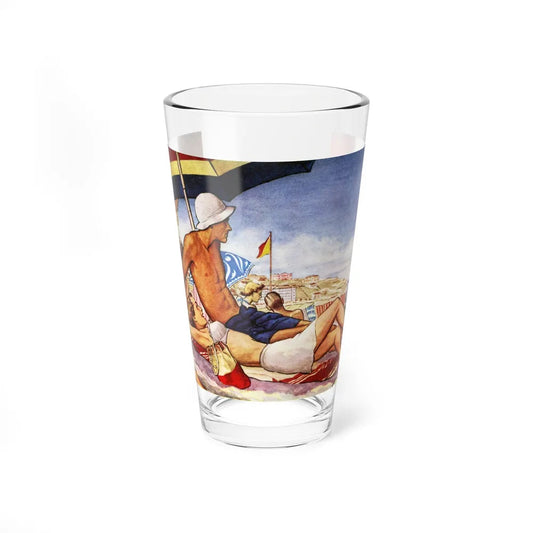 A Bondi Beach Encounter, 1948 (Magazine Illustration) Pint Glass 16oz-16oz-Go Mug Yourself