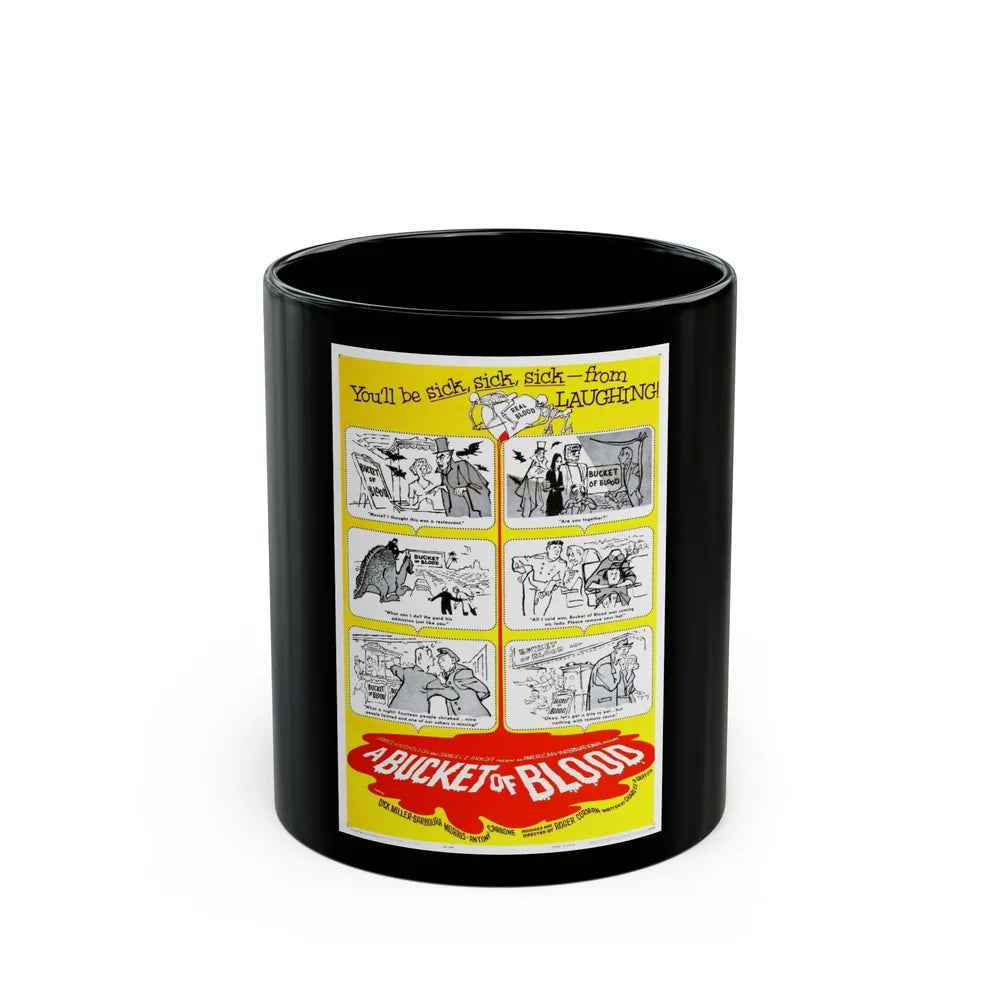 A BUCKET OF BLOOD 1959 Movie Poster - Black Coffee Mug-11oz-Go Mug Yourself