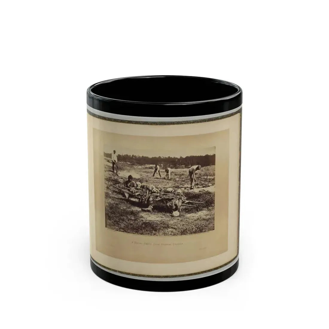 A Burial Party On The Battle-Field Of Cold Harbor 001 (U.S. Civil War) Black Coffee Mug 11oz - Go Mug Yourself
