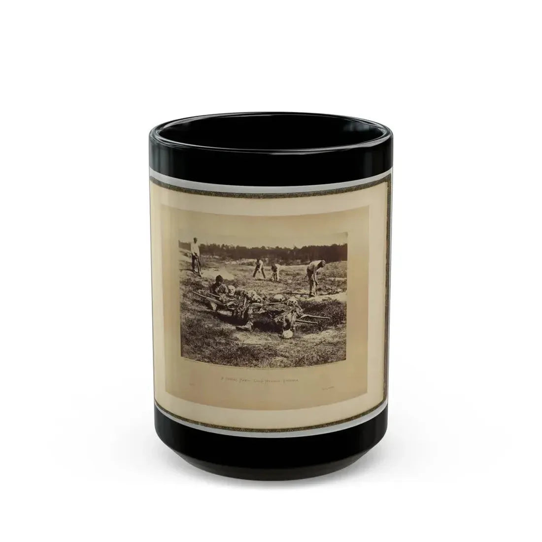A Burial Party On The Battle-Field Of Cold Harbor 001 (U.S. Civil War) Black Coffee Mug 15oz - Go Mug Yourself