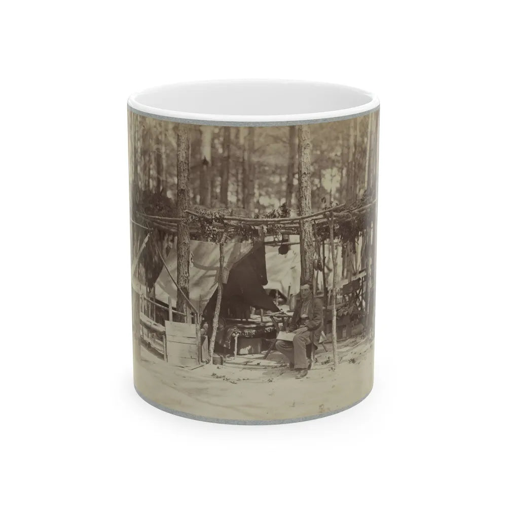 A Camp In Front Of Petersburg, Va. August, 1864 (U.S. Civil War) White Coffee Mug-11oz-Go Mug Yourself