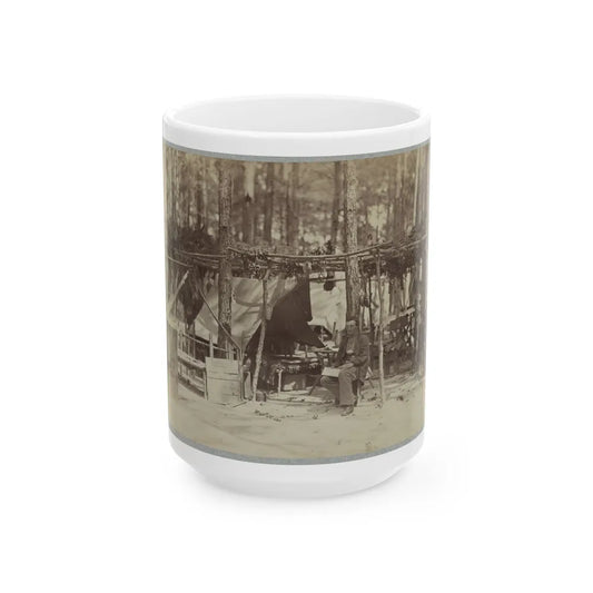 A Camp In Front Of Petersburg, Va. August, 1864 (U.S. Civil War) White Coffee Mug-15oz-Go Mug Yourself