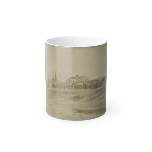 A Camp Made Up of Small Cabins That Surround a Large Building (U.S. Civil War) Color Changing Coffee Mug 11oz Default Title 11oz - Go Mug Yourself