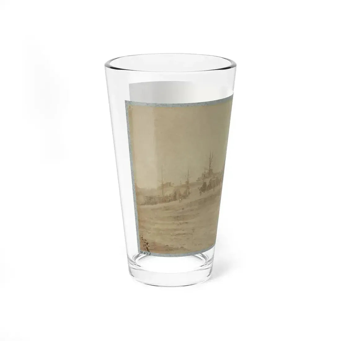 A Camp Made Up Of Small Cabins That Surround A Large Building (U.S. Civil War) Pint Glass 16oz - Go Mug Yourself
