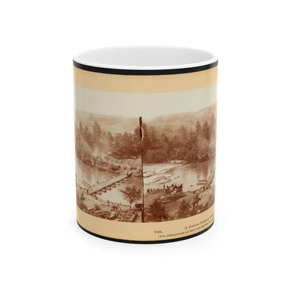 A Canvas Pontoon Bridge (U.S. Civil War) White Coffee Mug-11oz-Go Mug Yourself