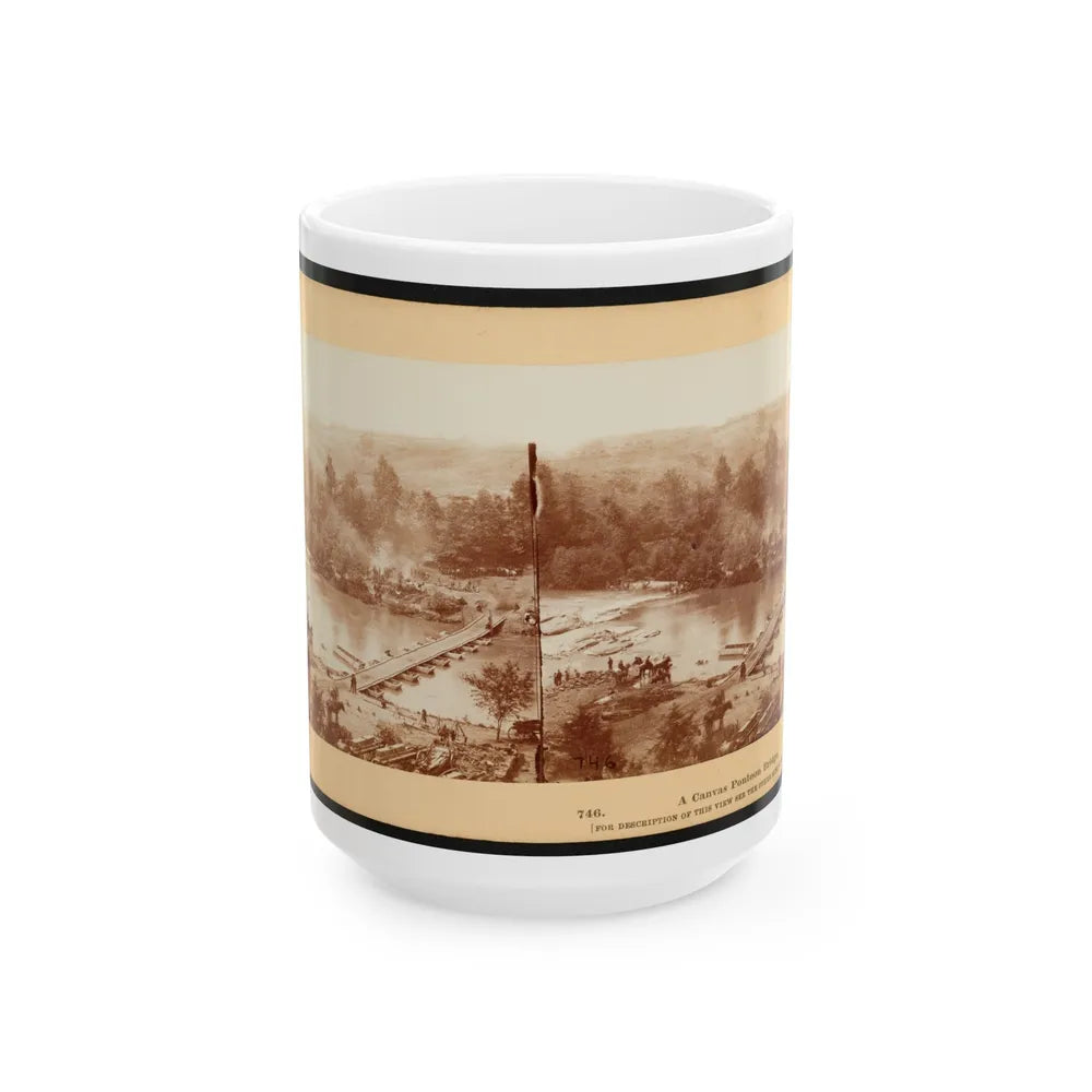 A Canvas Pontoon Bridge (U.S. Civil War) White Coffee Mug-15oz-Go Mug Yourself