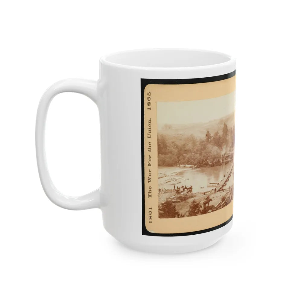 A Canvas Pontoon Bridge (U.S. Civil War) White Coffee Mug-Go Mug Yourself