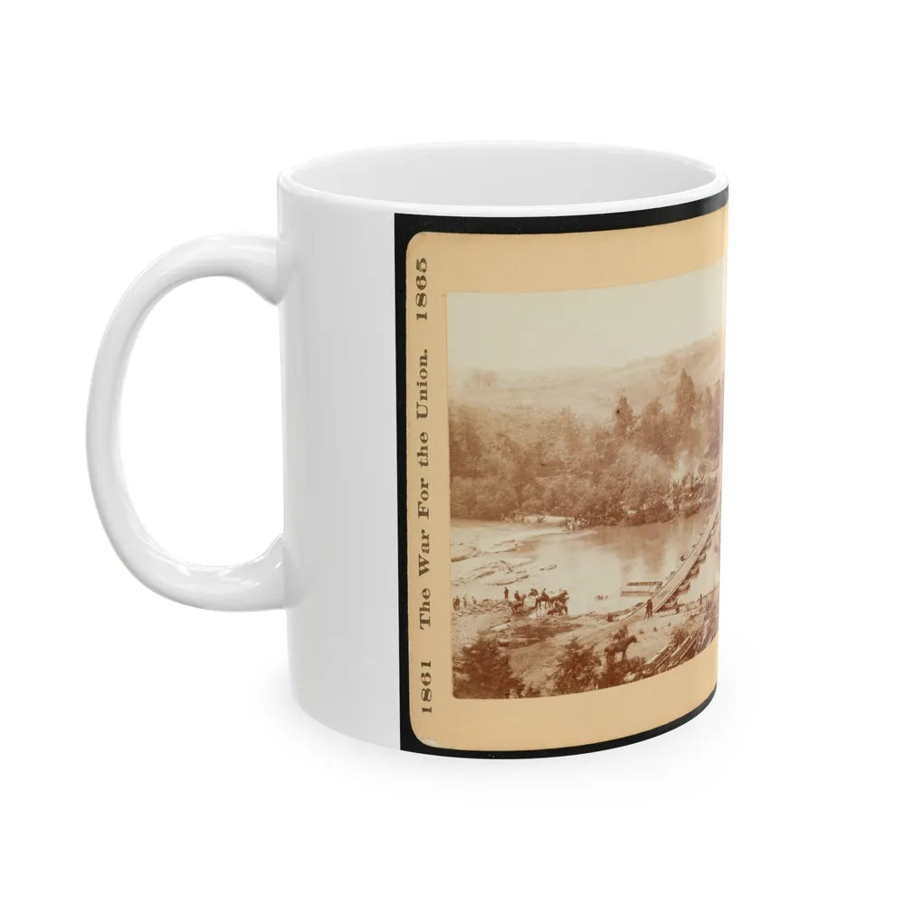 A Canvas Pontoon Bridge (U.S. Civil War) White Coffee Mug-Go Mug Yourself