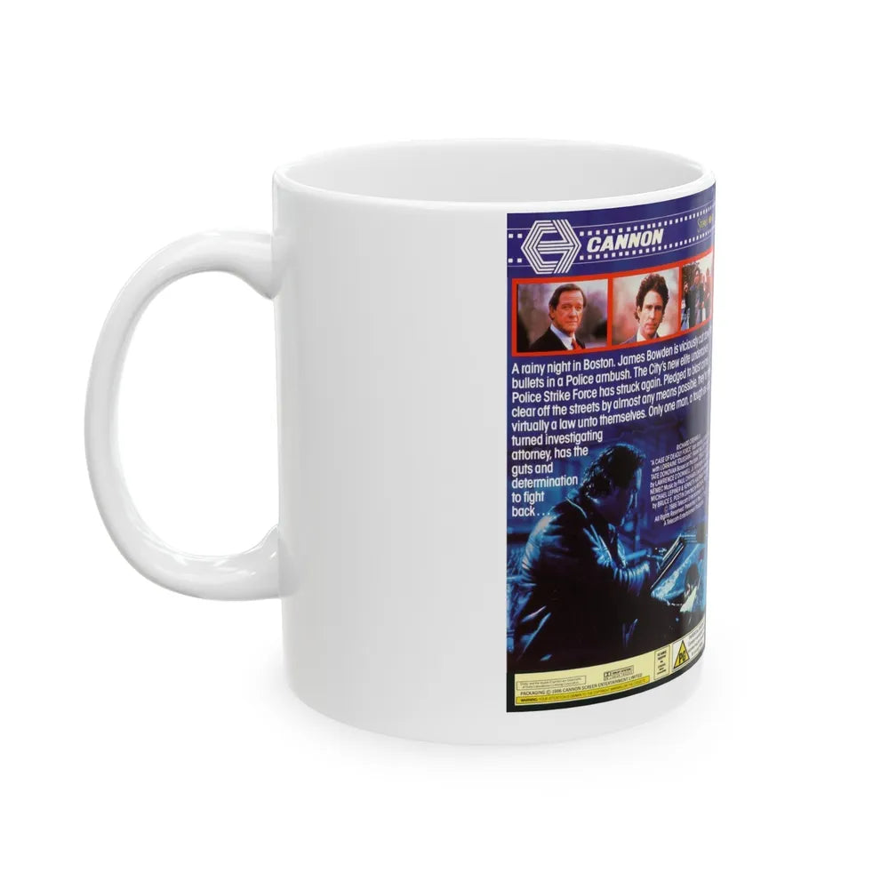 A CASE OF DEADLY FORCE (VHS COVER) - White Coffee Mug-Go Mug Yourself