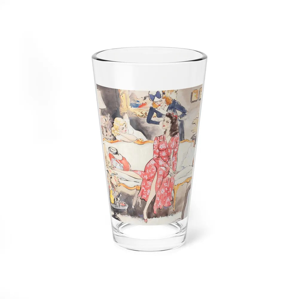 A Casual Conversation Among Friends (Magazine Illustration) Pint Glass 16oz-16oz-Go Mug Yourself