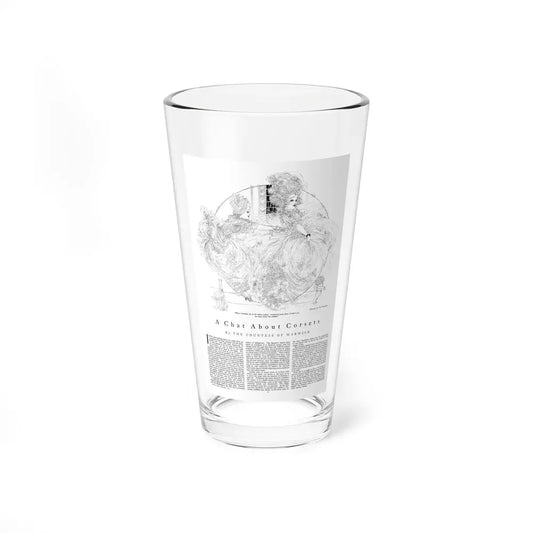 A Chat About Corsets, Harper's Bazaar, September 1915 (Magazine Illustration) Pint Glass 16oz 16oz - Go Mug Yourself