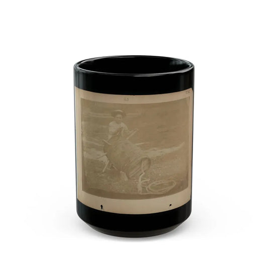 A Child Leaning Against A Barrel With Wooden Spikes (U.S. Civil War) Black Coffee Mug 15oz - Go Mug Yourself