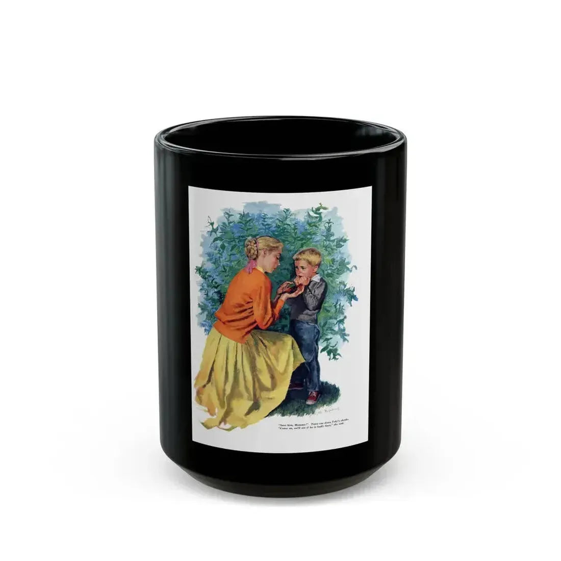 A Child of Her Heart, Redbook, February 1957 - Black Coffee Mug 15oz - Go Mug Yourself