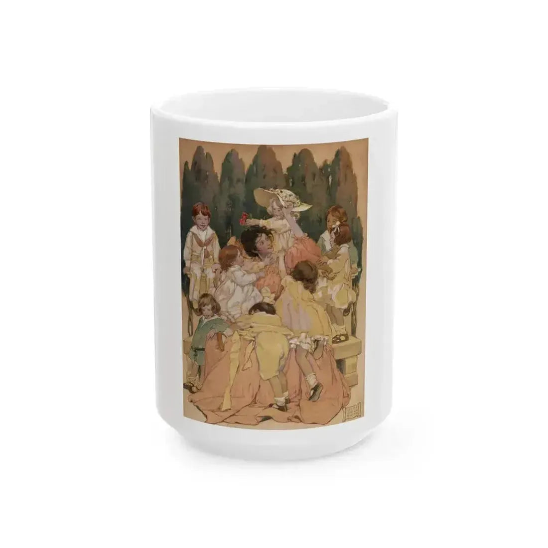 A Child's Garden of Verses, book illustration, 1905 - White Coffee Mug 15oz - Go Mug Yourself