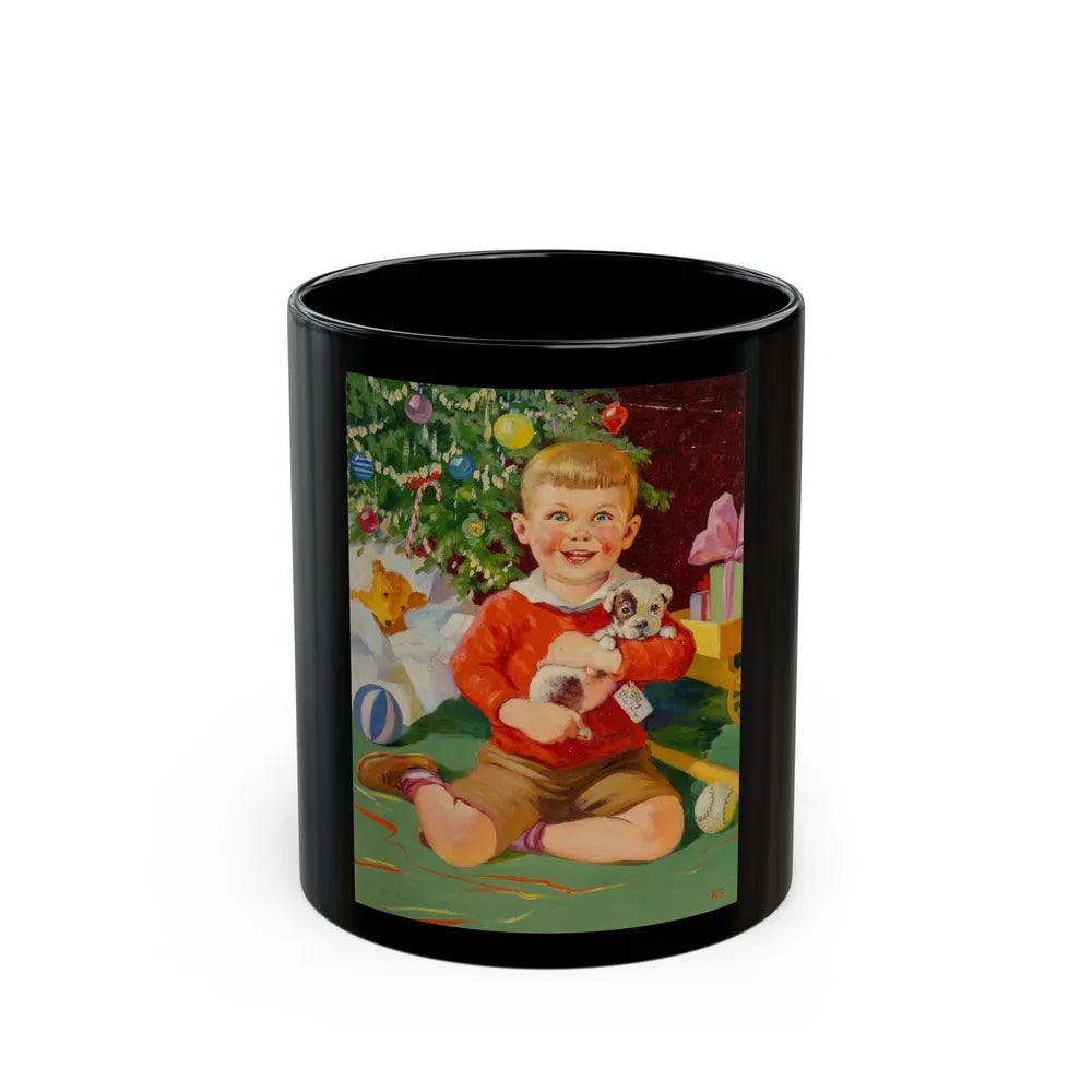 A Christmas Puppy - Black Coffee Mug-11oz-Go Mug Yourself