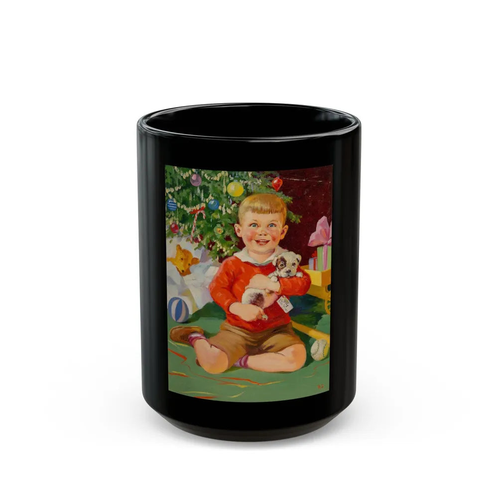 A Christmas Puppy - Black Coffee Mug-15oz-Go Mug Yourself