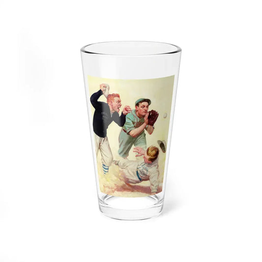 A Close Call (Ford vs. Chevy), Motor Magazine cover, c. 1920-1930 (Magazine Illustration) Pint Glass 16oz 16oz - Go Mug Yourself