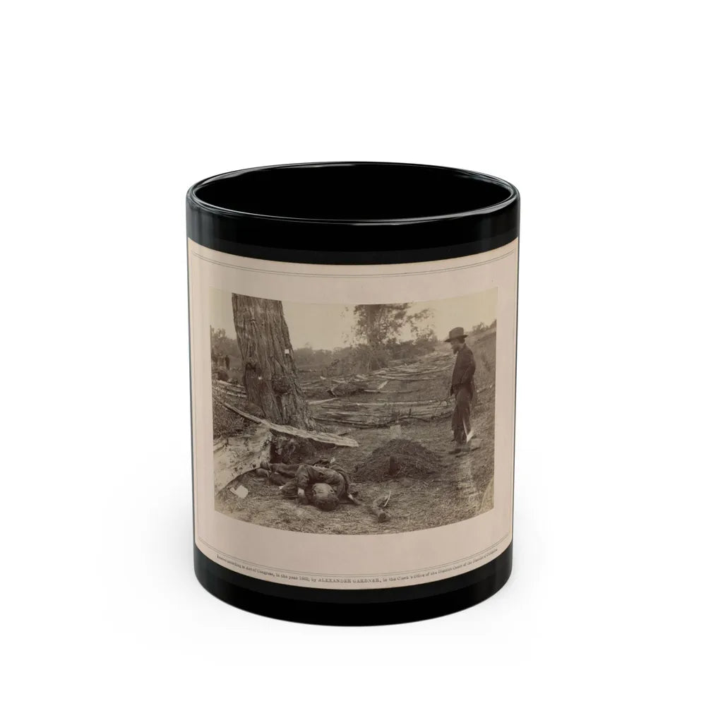 A Contrast! Federal Buried, Rebel Unburied, Where They Fell At The Battle Of Antietam (U.S. Civil War) Black Coffee Mug-11oz-Go Mug Yourself