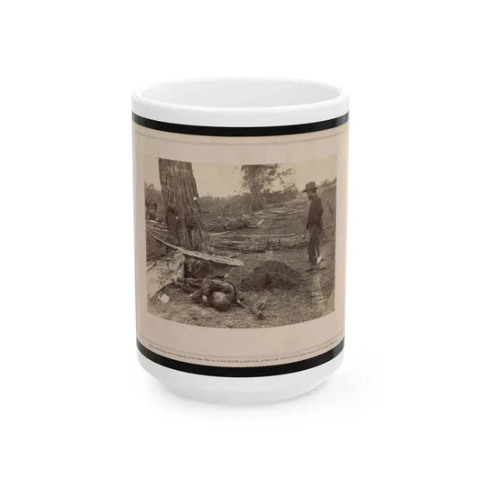 A Contrast! Federal Buried, Rebel Unburied, Where They Fell At The Battle Of Antietam (U.S. Civil War) White Coffee Mug 15oz - Go Mug Yourself