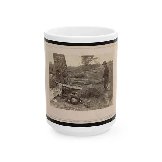 A Contrast! Federal Buried, Rebel Unburied, Where They Fell At The Battle Of Antietam (U.S. Civil War) White Coffee Mug 15oz - Go Mug Yourself