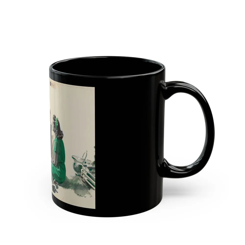 A Conversation, magazine story illustration, circa late 1930s - Black Coffee Mug-Go Mug Yourself