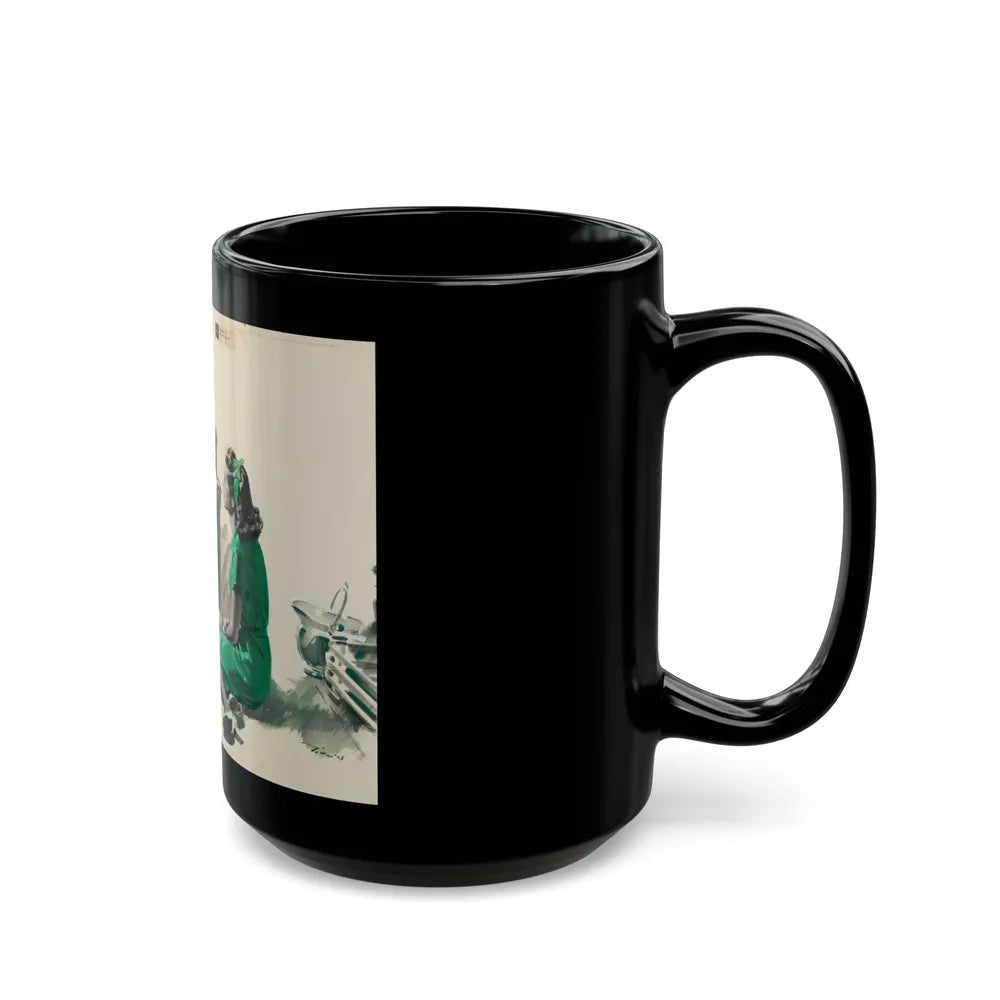 A Conversation, magazine story illustration, circa late 1930s - Black Coffee Mug-Go Mug Yourself