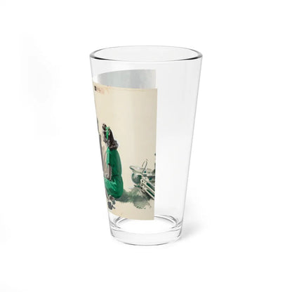 A Conversation, magazine story illustration, circa late 1930s (Magazine Illustration) Pint Glass 16oz-Go Mug Yourself