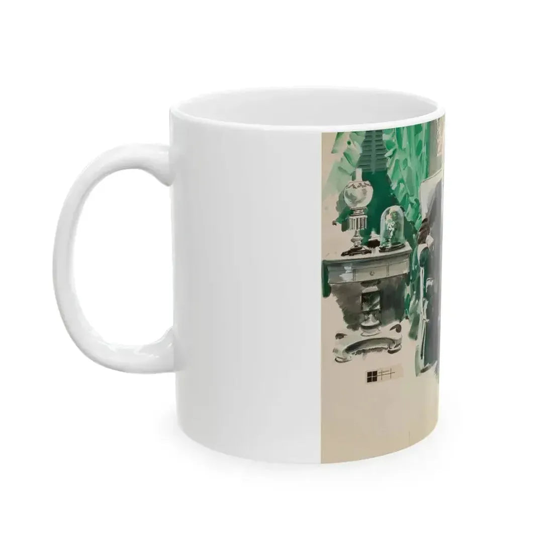 A Conversation, magazine story illustration, circa late 1930s - White Coffee Mug - Go Mug Yourself