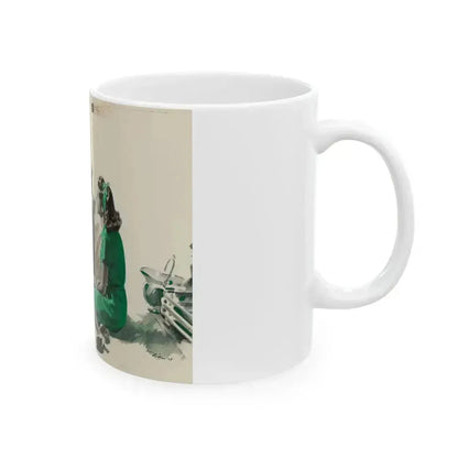 A Conversation, magazine story illustration, circa late 1930s - White Coffee Mug - Go Mug Yourself
