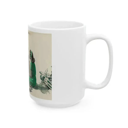 A Conversation, magazine story illustration, circa late 1930s - White Coffee Mug - Go Mug Yourself