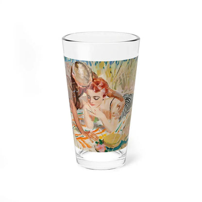 A Couple in the Tall Grass, 1950's (Magazine Illustration) Pint Glass 16oz 16oz - Go Mug Yourself
