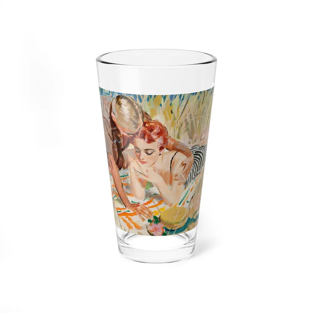 A Couple in the Tall Grass, 1950's (Magazine Illustration) Pint Glass 16oz-16oz-Go Mug Yourself