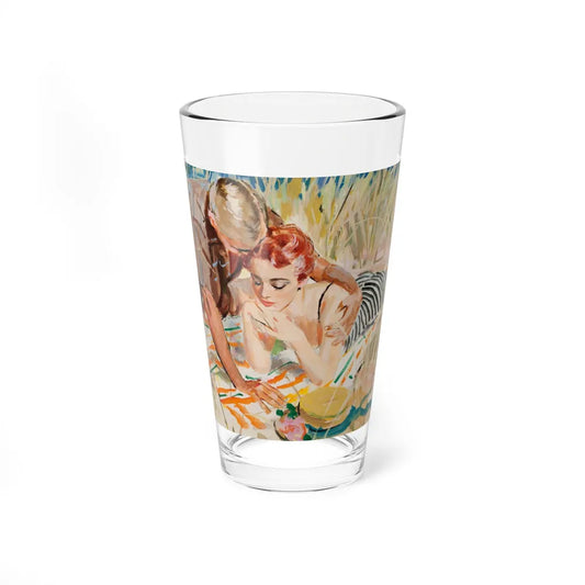 A Couple in the Tall Grass, 1950's (Magazine Illustration) Pint Glass 16oz-16oz-Go Mug Yourself