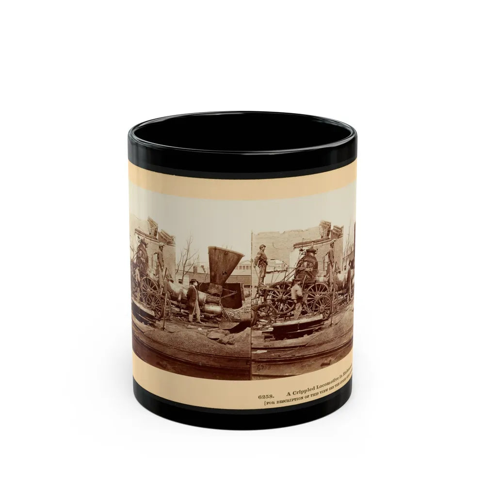 A Crippled Locomotive In Richmond (U.S. Civil War) Black Coffee Mug-11oz-Go Mug Yourself