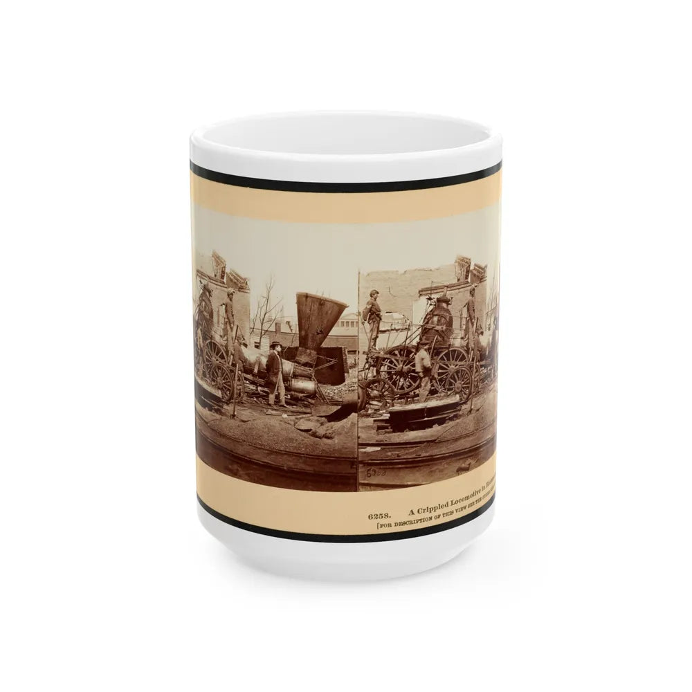 A Crippled Locomotive In Richmond (U.S. Civil War) White Coffee Mug-15oz-Go Mug Yourself