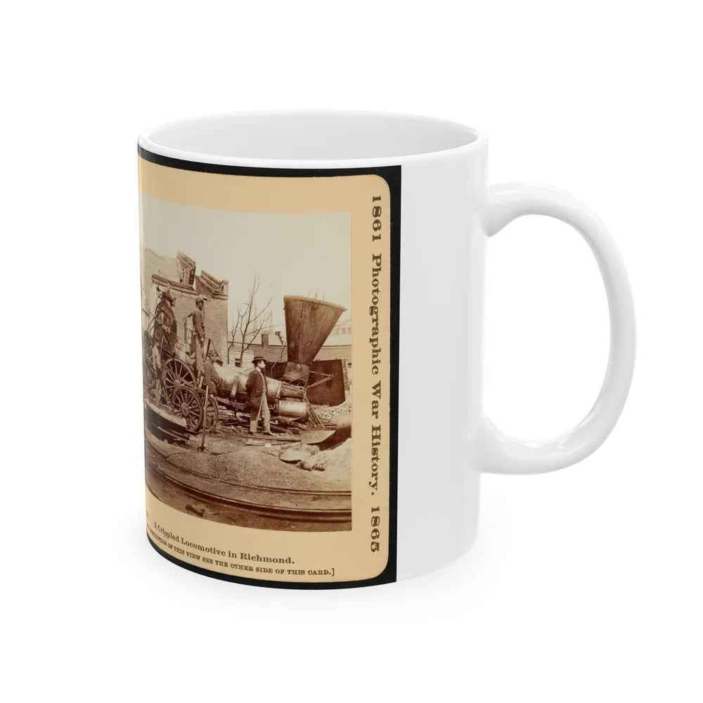 A Crippled Locomotive In Richmond (U.S. Civil War) White Coffee Mug-Go Mug Yourself