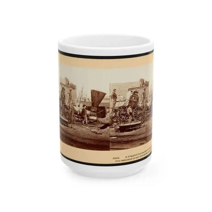 A Crippled Locomotive In Richmond (U.S. Civil War) White Coffee Mug 15oz - Go Mug Yourself