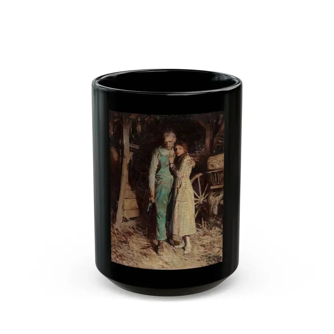 A Daughter's Rescue, The Saturday Evening Post story illustration, July 12, 1919 - Black Coffee Mug 15oz - Go Mug Yourself