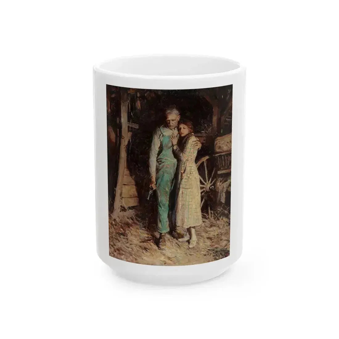 A Daughter's Rescue, The Saturday Evening Post story illustration, July 12, 1919 - White Coffee Mug 15oz - Go Mug Yourself