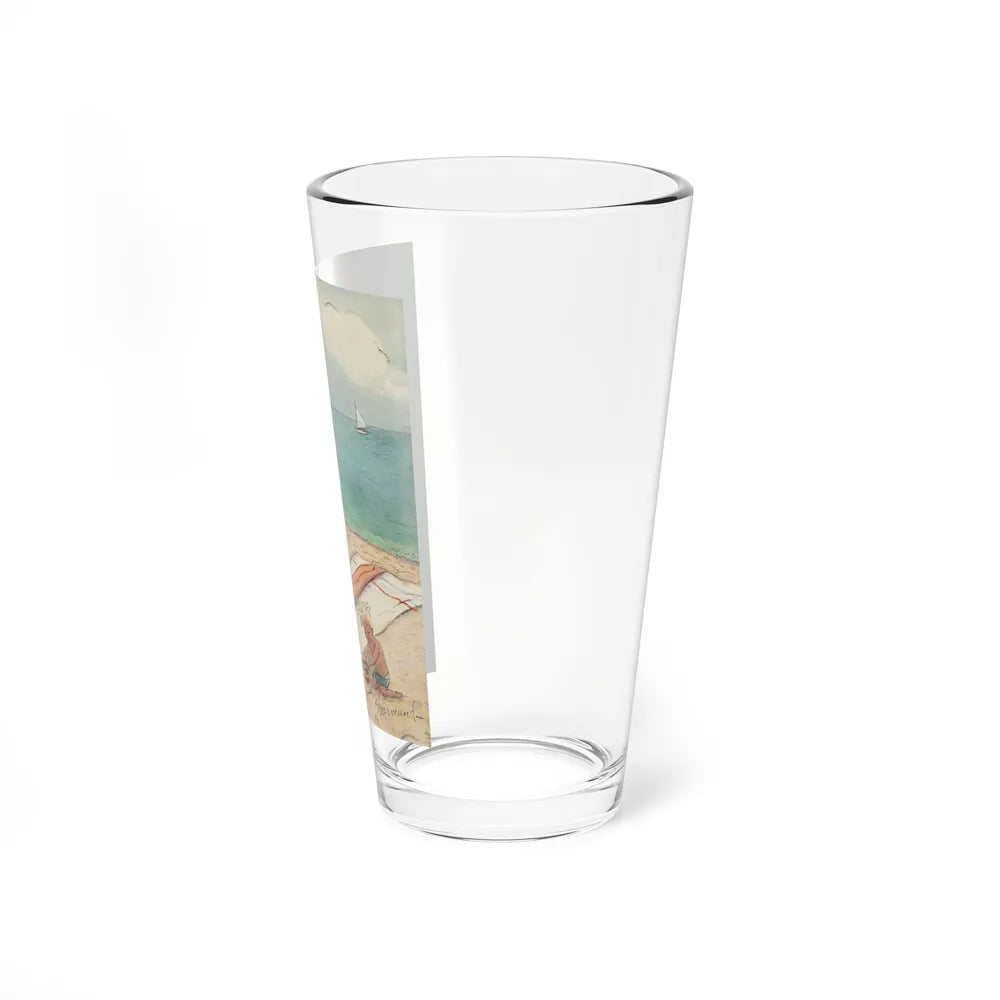 A Day at the Beach, The New Yorker, August 5, 1944 (Magazine Illustration) Pint Glass 16oz-Go Mug Yourself