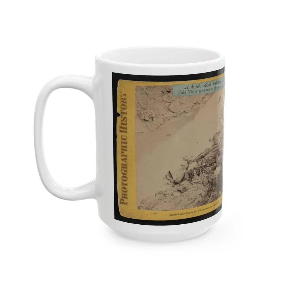 A Dead Rebel Soldier, As He Lay In The Trenches Of Fort Hell 001 (U.S. Civil War) White Coffee Mug-Go Mug Yourself