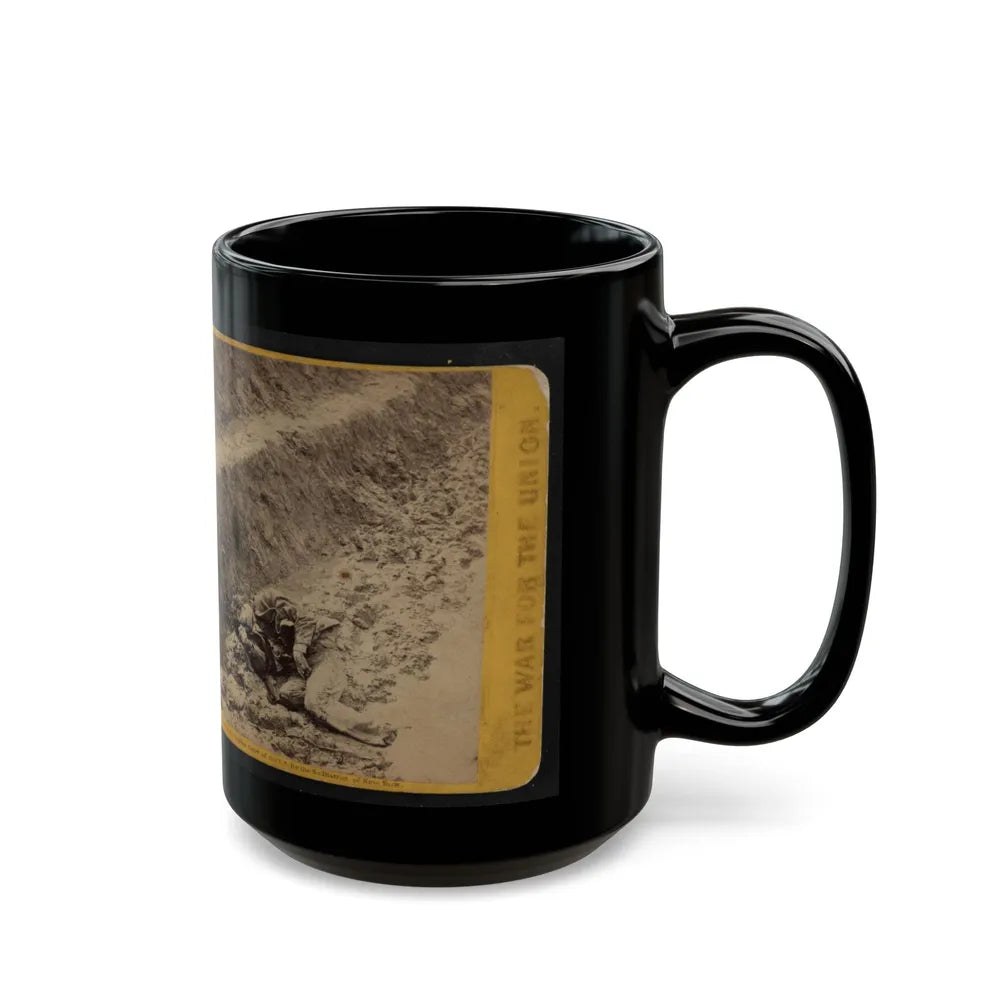 A Dead Rebel Soldier, As He Lay In The Trenches Of Fort Mahone, Called By The Soldiers, Fort Damnation ... (U.S. Civil War) Black Coffee Mug-Go Mug Yourself