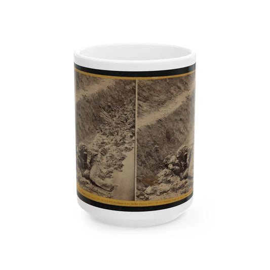 A Dead Rebel Soldier, As He Lay In The Trenches Of Fort Mahone, Called By The Soldiers, Fort Damnation ... (U.S. Civil War) White Coffee Mug-15oz-Go Mug Yourself