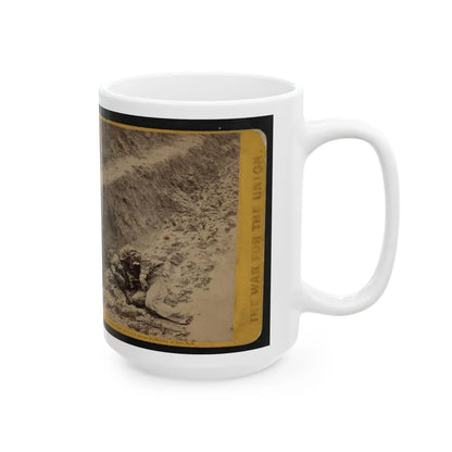 A Dead Rebel Soldier, As He Lay In The Trenches Of Fort Mahone, Called By The Soldiers, Fort Damnation ... (U.S. Civil War) White Coffee Mug-Go Mug Yourself